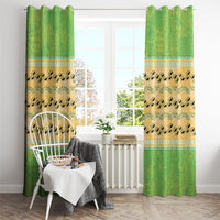Hawaii Humuhumu Fish Maile Pikake Lei Window Curtain Tribal Tapa Green Version LT05 - Polynesian Pride