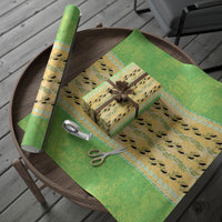Hawaii Humuhumu Fish Maile Pikake Lei Wrapping Paper Tribal Tapa Green Version LT05 - Polynesian Pride