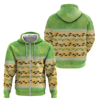 Hawaii Humuhumu Fish Maile Pikake Lei Zip Hoodie Tribal Tapa Green Version LT05 - Polynesian Pride