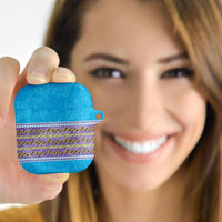 Hawaii Humuhumu Fish Maile Pikake Lei AirPods Case Tribal Tapa Blue Version LT05 - Polynesian Pride