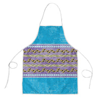 Hawaii Humuhumu Fish Maile Pikake Lei Apron Tribal Tapa Blue Version LT05 Blue - Polynesian Pride
