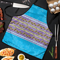Hawaii Humuhumu Fish Maile Pikake Lei Apron Tribal Tapa Blue Version LT05 Blue - Polynesian Pride