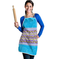 Hawaii Humuhumu Fish Maile Pikake Lei Apron Tribal Tapa Blue Version LT05 - Polynesian Pride