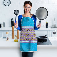 Hawaii Humuhumu Fish Maile Pikake Lei Apron Tribal Tapa Blue Version LT05 - Polynesian Pride