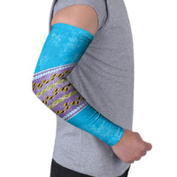 Hawaii Humuhumu Fish Maile Pikake Lei Arm Sleeves Tribal Tapa Blue Version LT05 - Polynesian Pride