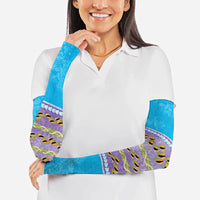 Hawaii Humuhumu Fish Maile Pikake Lei Arm Sleeves Tribal Tapa Blue Version LT05 - Polynesian Pride