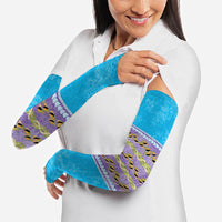 Hawaii Humuhumu Fish Maile Pikake Lei Arm Sleeves Tribal Tapa Blue Version LT05 - Polynesian Pride