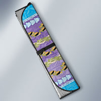 Hawaii Humuhumu Fish Maile Pikake Lei Auto Sun Shade Tribal Tapa Blue Version LT05 - Polynesian Pride