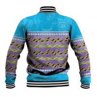 Hawaii Humuhumu Fish Maile Pikake Lei Baseball Jacket Tribal Tapa Blue Version LT05 - Polynesian Pride