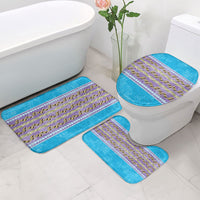 Hawaii Humuhumu Fish Maile Pikake Lei Bathroom Set Tribal Tapa Blue Version LT05 - Polynesian Pride