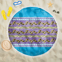 Hawaii Humuhumu Fish Maile Pikake Lei Beach Blanket Tribal Tapa Blue Version LT05 One Size 150cm Blue - Polynesian Pride