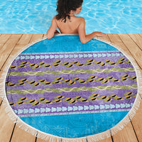 Hawaii Humuhumu Fish Maile Pikake Lei Beach Blanket Tribal Tapa Blue Version LT05 - Polynesian Pride