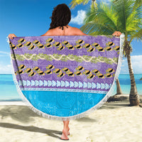 Hawaii Humuhumu Fish Maile Pikake Lei Beach Blanket Tribal Tapa Blue Version LT05 - Polynesian Pride
