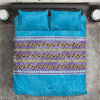 Hawaii Humuhumu Fish Maile Pikake Lei Bedding Set Tribal Tapa Blue Version LT05 Blue - Polynesian Pride