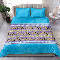 Hawaii Humuhumu Fish Maile Pikake Lei Bedding Set Tribal Tapa Blue Version LT05 - Polynesian Pride