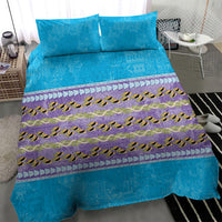 Hawaii Humuhumu Fish Maile Pikake Lei Bedding Set Tribal Tapa Blue Version LT05 - Polynesian Pride