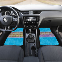Hawaii Humuhumu Fish Maile Pikake Lei Car Mats Tribal Tapa Blue Version LT05 Set 2pcs - Front Blue - Polynesian Pride