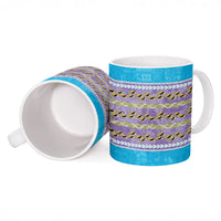 Hawaii Humuhumu Fish Maile Pikake Lei Ceramic Mug Tribal Tapa Blue Version LT05 - Polynesian Pride