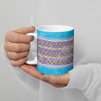 Hawaii Humuhumu Fish Maile Pikake Lei Ceramic Mug Tribal Tapa Blue Version LT05 - Polynesian Pride