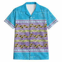 Hawaii Humuhumu Fish Maile Pikake Lei Hawaiian Shirt Tribal Tapa Blue Version LT05 Blue - Polynesian Pride