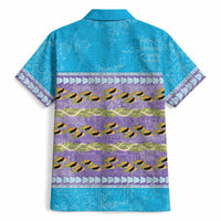 Hawaii Humuhumu Fish Maile Pikake Lei Hawaiian Shirt Tribal Tapa Blue Version LT05 - Polynesian Pride