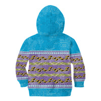 Hawaii Humuhumu Fish Maile Pikake Lei Kid Hoodie Tribal Tapa Blue Version LT05 - Polynesian Pride