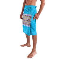 Hawaii Humuhumu Fish Maile Pikake Lei Lavalava Tribal Tapa Blue Version LT05 - Polynesian Pride