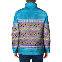 Hawaii Humuhumu Fish Maile Pikake Lei Padded Jacket Tribal Tapa Blue Version LT05 - Polynesian Pride