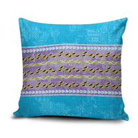 Hawaii Humuhumu Fish Maile Pikake Lei Pillow Cover Tribal Tapa Blue Version LT05 Blue - Polynesian Pride