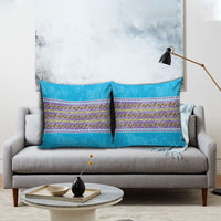 Hawaii Humuhumu Fish Maile Pikake Lei Pillow Cover Tribal Tapa Blue Version LT05 - Polynesian Pride