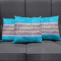 Hawaii Humuhumu Fish Maile Pikake Lei Pillow Cover Tribal Tapa Blue Version LT05 - Polynesian Pride