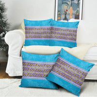 Hawaii Humuhumu Fish Maile Pikake Lei Pillow Cover Tribal Tapa Blue Version LT05 - Polynesian Pride