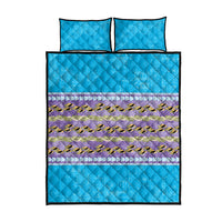 Hawaii Humuhumu Fish Maile Pikake Lei Quilt Bed Set Tribal Tapa Blue Version LT05 - Polynesian Pride