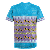 Hawaii Humuhumu Fish Maile Pikake Lei Rugby Jersey Tribal Tapa Blue Version LT05 - Polynesian Pride