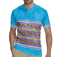 Hawaii Humuhumu Fish Maile Pikake Lei Rugby Jersey Tribal Tapa Blue Version LT05 - Polynesian Pride