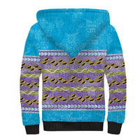 Hawaii Humuhumu Fish Maile Pikake Lei Sherpa Hoodie Tribal Tapa Blue Version LT05 - Polynesian Pride