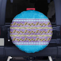 Hawaii Humuhumu Fish Maile Pikake Lei Spare Tire Cover Tribal Tapa Blue Version LT05 No hole Blue - Polynesian Pride