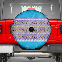 Hawaii Humuhumu Fish Maile Pikake Lei Spare Tire Cover Tribal Tapa Blue Version LT05 - Polynesian Pride