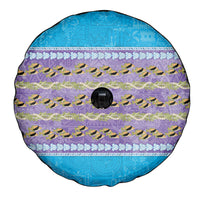 Hawaii Humuhumu Fish Maile Pikake Lei Spare Tire Cover Tribal Tapa Blue Version LT05 - Polynesian Pride
