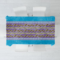 Hawaii Humuhumu Fish Maile Pikake Lei Tablecloth Tribal Tapa Blue Version LT05 Blue - Polynesian Pride