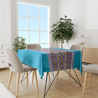 Hawaii Humuhumu Fish Maile Pikake Lei Tablecloth Tribal Tapa Blue Version LT05 - Polynesian Pride