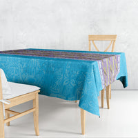 Hawaii Humuhumu Fish Maile Pikake Lei Tablecloth Tribal Tapa Blue Version LT05 - Polynesian Pride