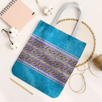 Hawaii Humuhumu Fish Maile Pikake Lei Tote Bag Tribal Tapa Blue Version LT05 White Strap One Size Blue - Polynesian Pride