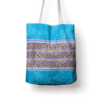 Hawaii Humuhumu Fish Maile Pikake Lei Tote Bag Tribal Tapa Blue Version LT05 - Polynesian Pride