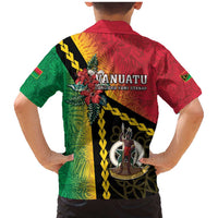 Happy Vanuatu Constitution Day Family Matching Mermaid Dress and Hawaiian Shirt Flag Style With Sand Drawing Pattern LT05 - Polynesian Pride