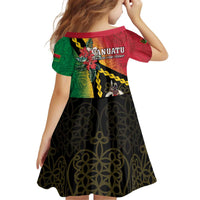 Happy Vanuatu Constitution Day Family Matching Off Shoulder Short Dress and Hawaiian Shirt Flag Style With Sand Drawing Pattern LT05 - Polynesian Pride