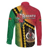 Happy Vanuatu Constitution Day Family Matching Off Shoulder Short Dress and Hawaiian Shirt Flag Style With Sand Drawing Pattern LT05 - Polynesian Pride
