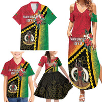 Happy Vanuatu Constitution Day Family Matching Summer Maxi Dress and Hawaiian Shirt Flag Style With Sand Drawing Pattern LT05 - Polynesian Pride