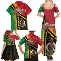 Happy Vanuatu Constitution Day Family Matching Summer Maxi Dress and Hawaiian Shirt Flag Style With Sand Drawing Pattern LT05 - Polynesian Pride