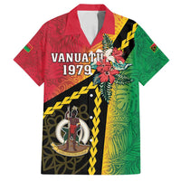 Happy Vanuatu Constitution Day Family Matching Summer Maxi Dress and Hawaiian Shirt Flag Style With Sand Drawing Pattern LT05 Dad's Shirt - Short Sleeve Red - Polynesian Pride